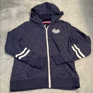 Kids Navy Hoodie with White Stripes